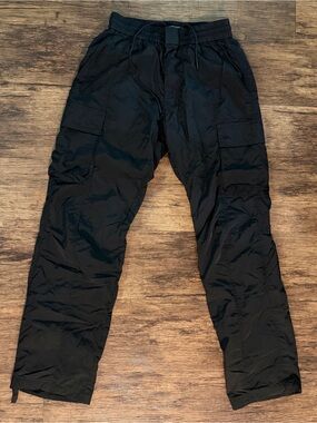 Kith Black Men's Nylon Cargo Pants with Drawstring Waist